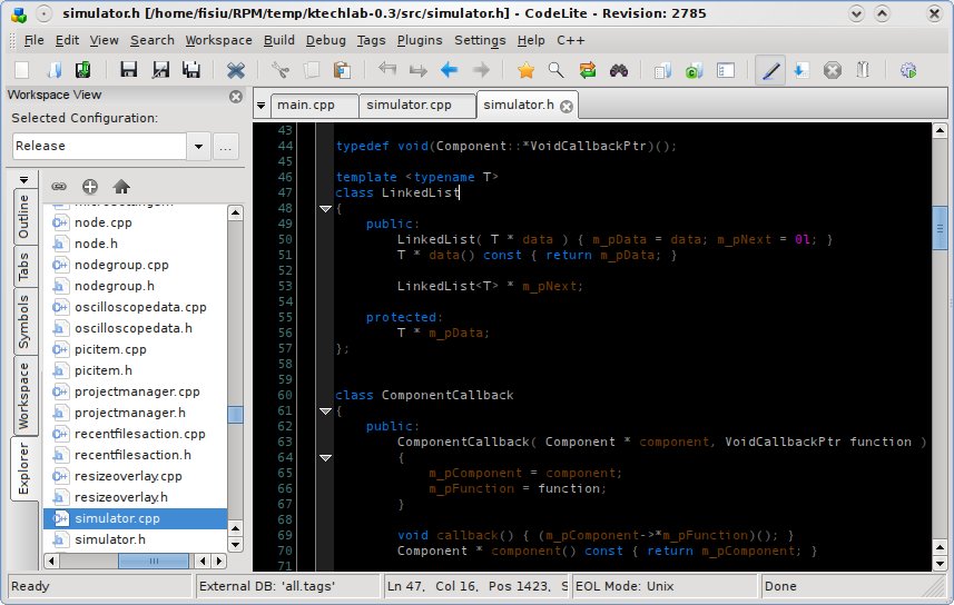 &ldquo;Zrzut ekranu CodeLite&rdquo;